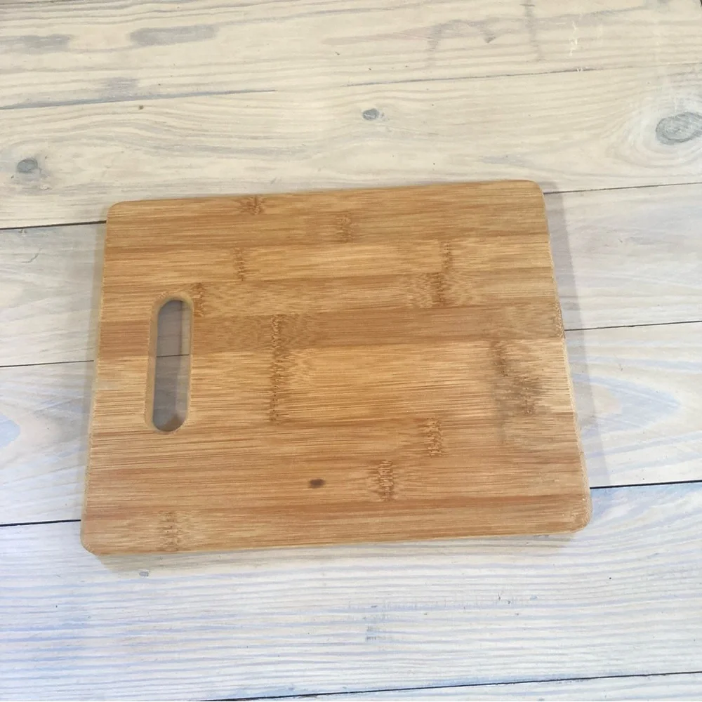 Charcuterie Cutting Square with Handle Serving Board Bamboo 10 x 8 x 0.5 inches